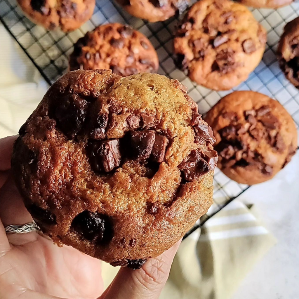 MUFFINS DE CASCA DE BANANA E&nbsp;CHOCOLATE